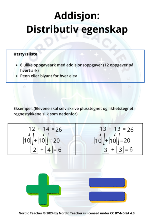 Addisjon: Distributiv egenskap / Addition: Distributive property