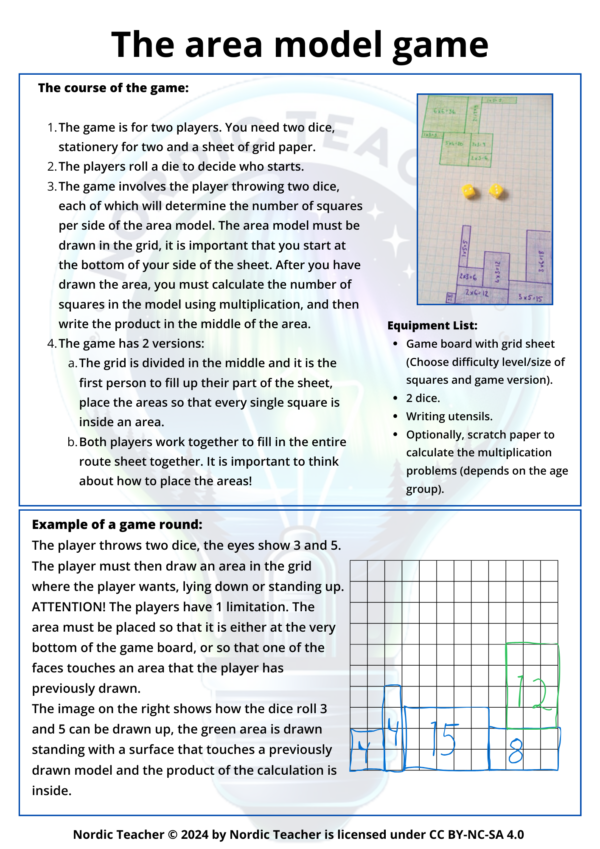 Arealmodellspillet / Area Model Game