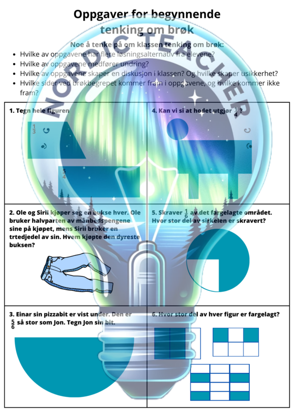 Innledende oppgaver om brøk 1 / Introductory fraction 1