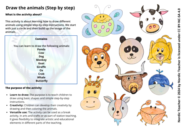 Tegn dyrene (Steg for steg) 3 / Draw the animals (Step by step) 3