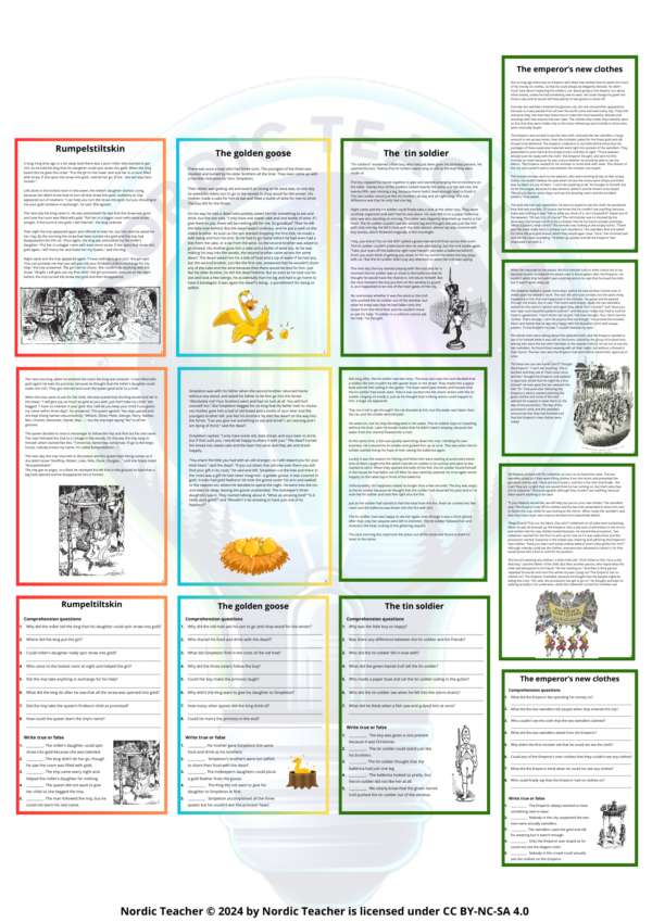 Fairy Tales with comprehension activities