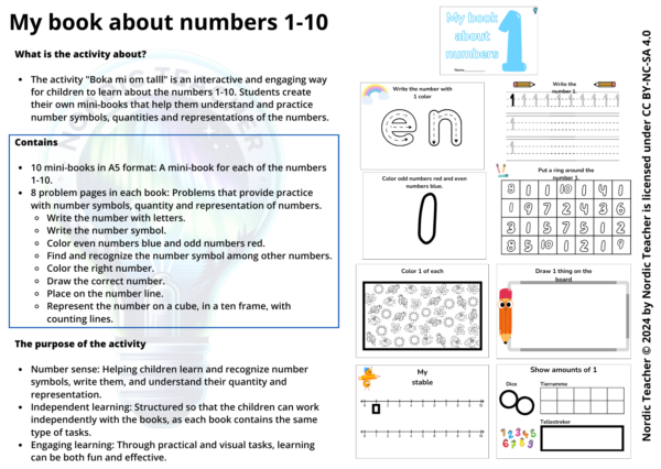 Boka mi om tall 1-10 / My book about numbers 1-10