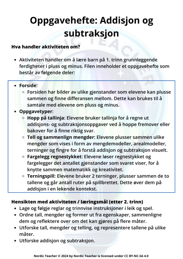 Workbook: Addition and subtraction / Oppgavehefte: Addisjon og subtraksjon - Bilde 3