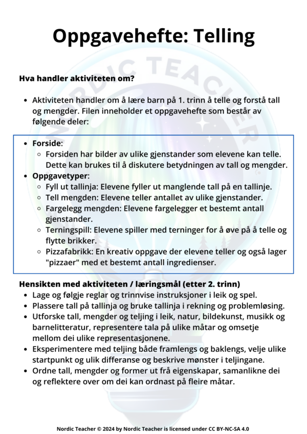 Oppgavehefte: Telling / Workbook: Counting - Image 4