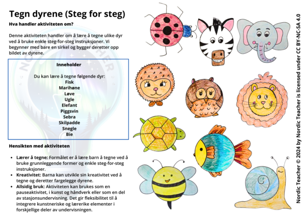 Tegn dyr (Steg for steg) 2 / Draw the animals (Step by step) 2 - Bilde 2