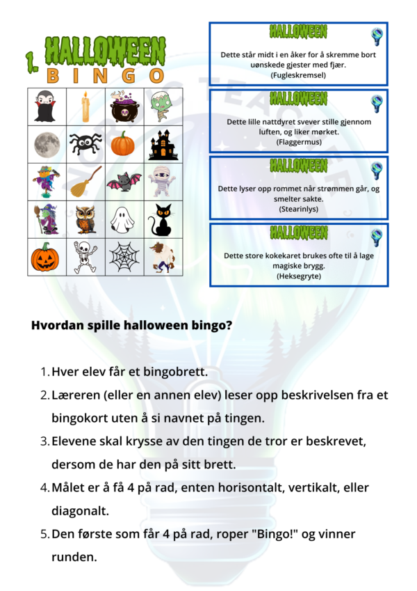 Halloween bingo