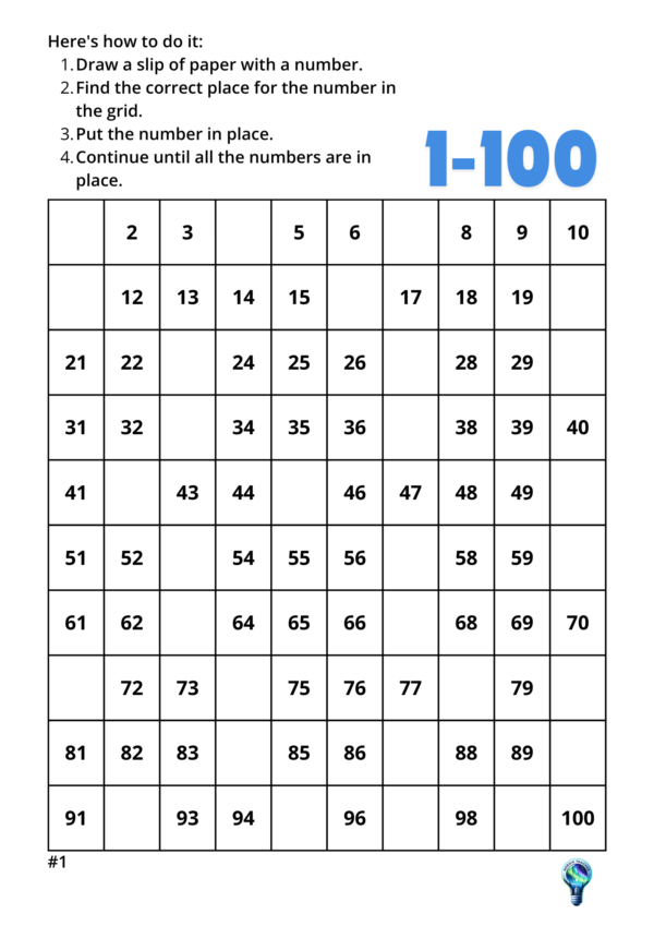 100 grid (1-100)