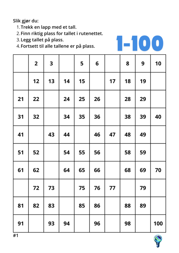 100 grid (1-100) - Bilde 4