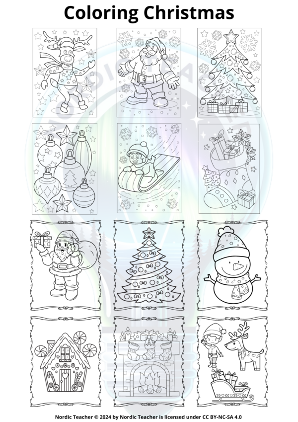 Fargelegging jul / Coloring christmas - Bilde 2