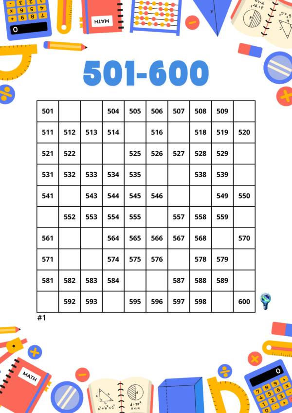 100 grid (501-600)