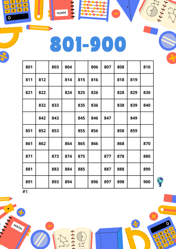 100 grid (801-900)