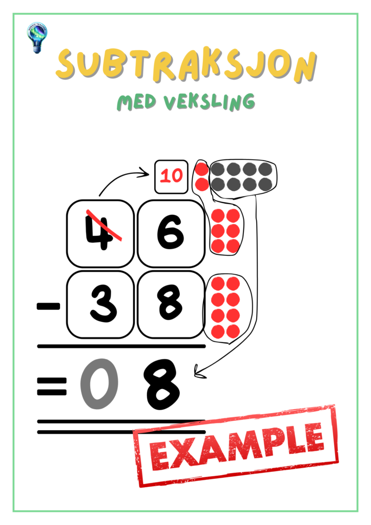 Subtraksjon med veksling / Subtraction with regrouping