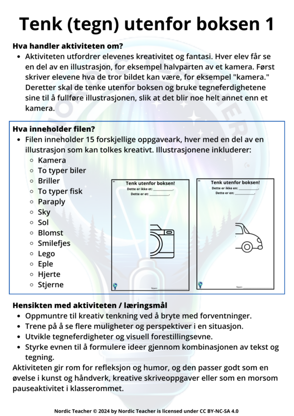 Tenk (tegn) utenfor boksen / Think (draw) outside the box 1 - Bilde 2